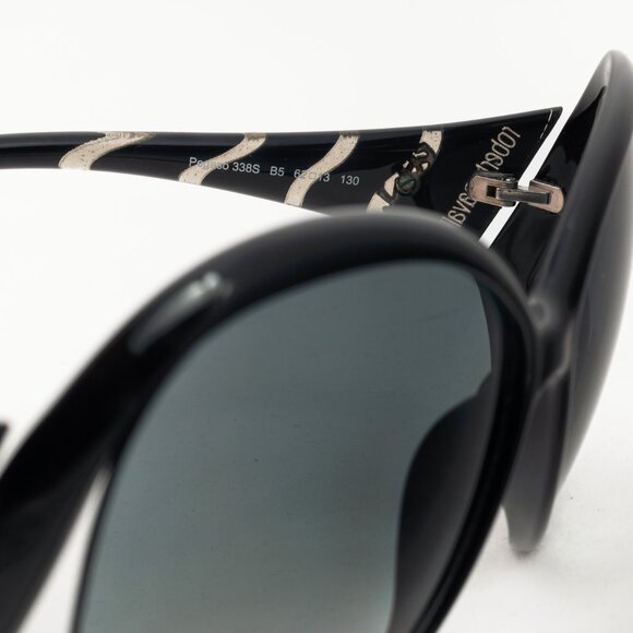 Roberto Cavalli Pegaso 338S Black Striped Butterfly Sunglasses - Picture 8 of 10